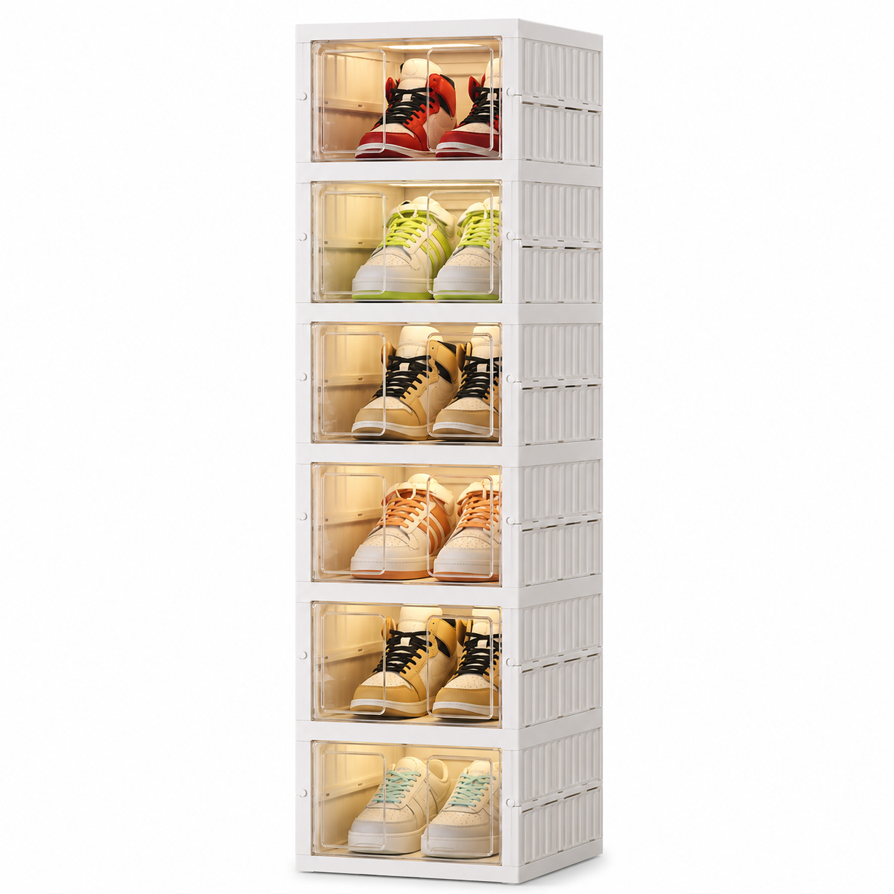 Zapatero Plegable SATE N-103PP6 6 Niveles Puerta Transparente Resistente
