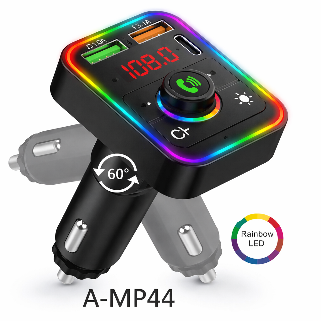 Transmisor para Auto AMP44 Bluetooth FM USB Dual USB + USB-C PD