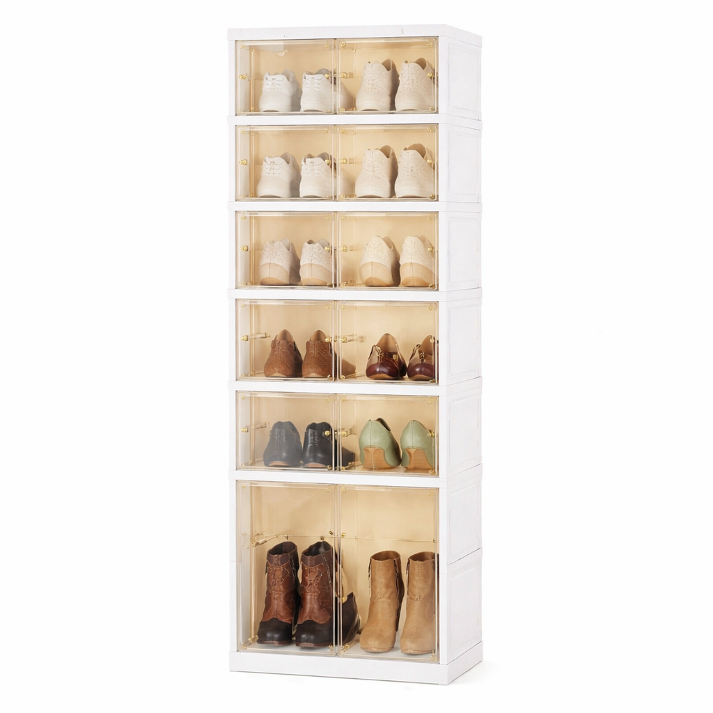 Zapatero Plegable SATE N-202PP6 6 Niveles Doble Puerta Transparente Modular