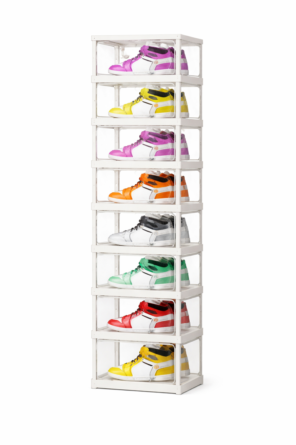 Zapatero Plegable SATE N-601T8 8 Niveles Compacto Transparente