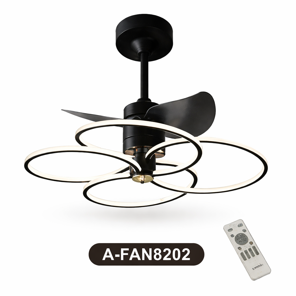 Ventilador de Techo con Luminaria A-FAN8202 63W Negro