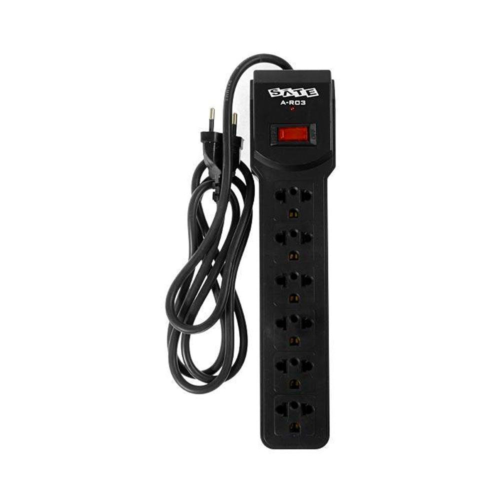 Prolongador eléctrico SATE A-R03 de 6 tomas con protección
