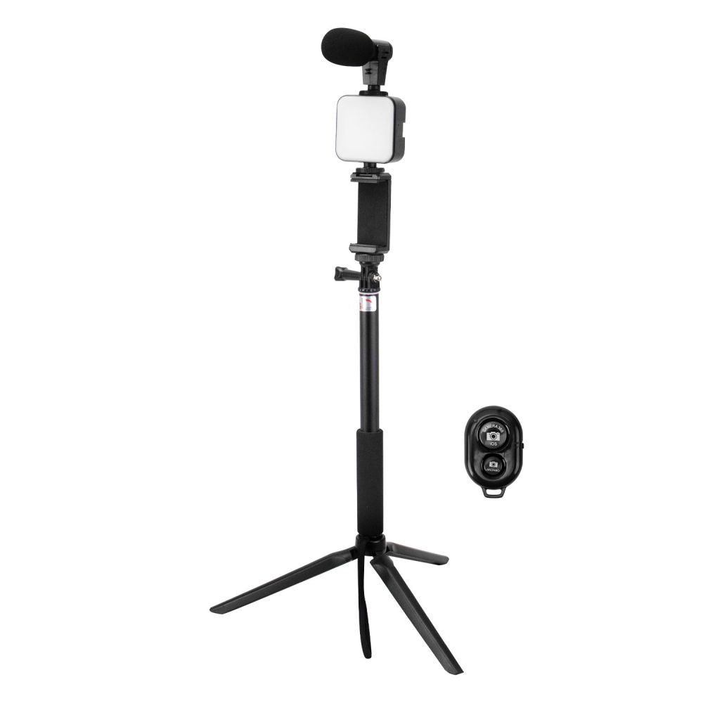 Kit de grabación SATE A-RM4900Z con trípode, luz LED y micrófono