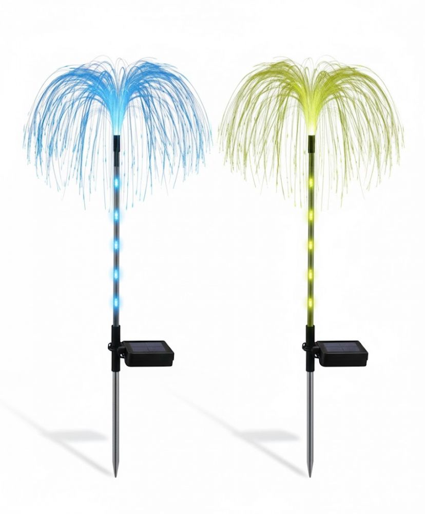 Estaca solar LED decorativa tipo medusa para jardín