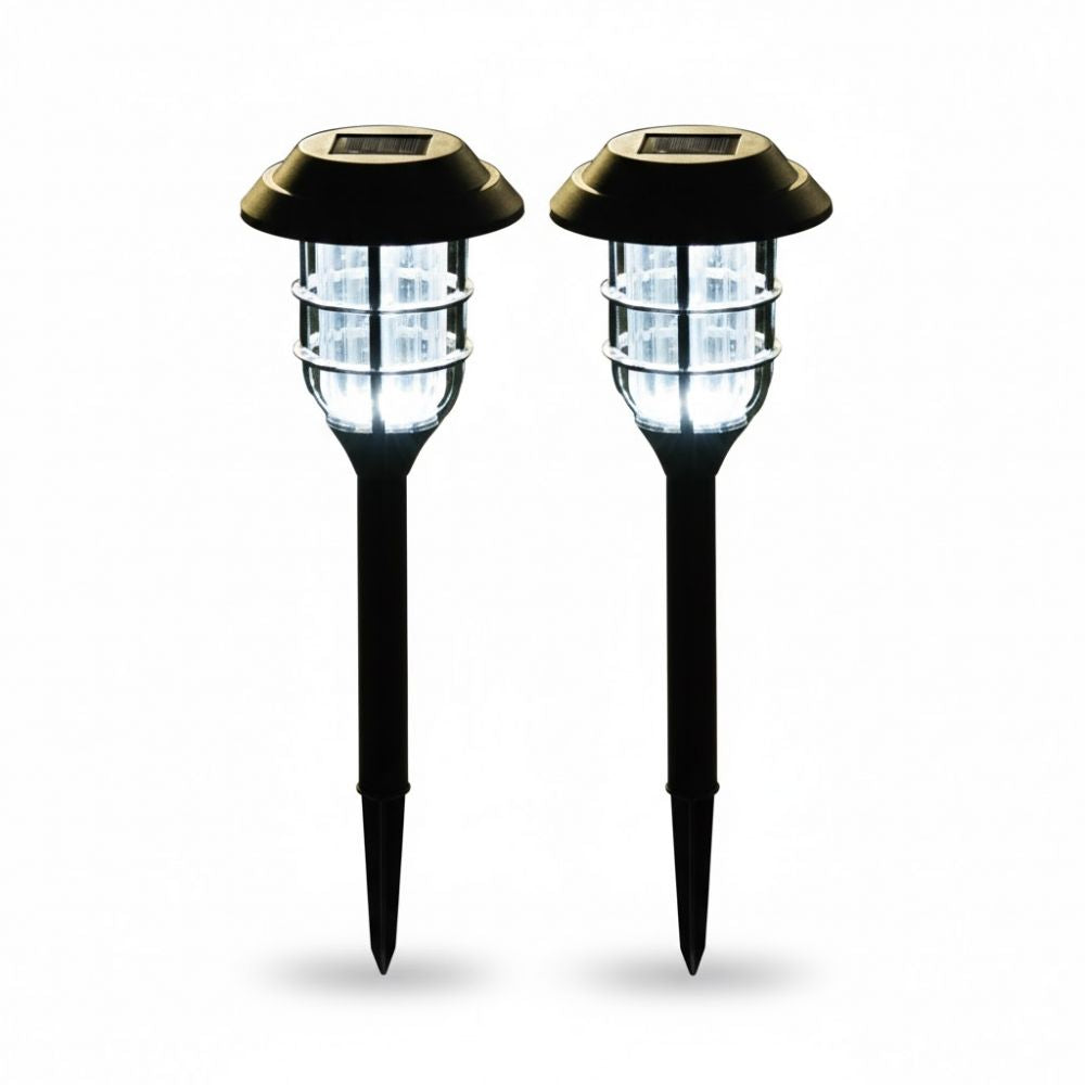 estaca solar LED decorativa tipo arandela para jardín