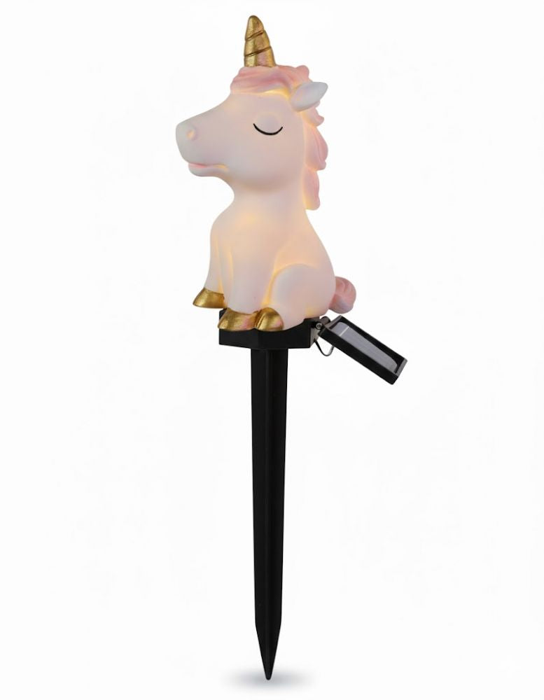 Estaca solar LED decorativa con diseño de unicornio para jardín