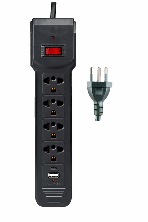 Prolongador Eléctrico SATE A-R14 5 Tomas con USB y Interruptor