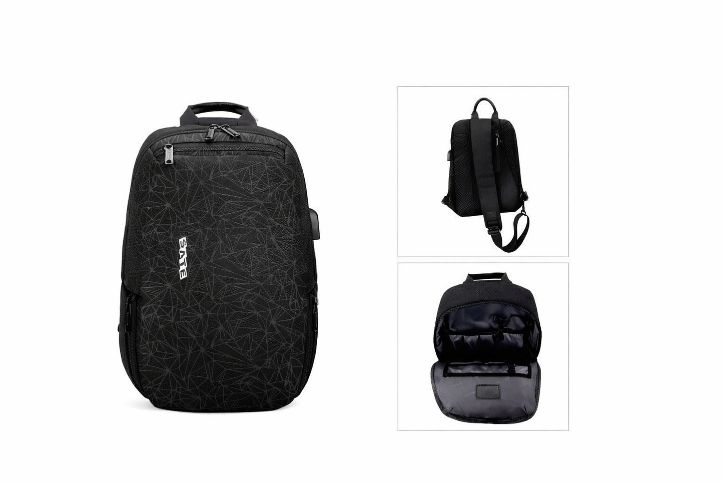 Mochila Cruzada SATE A-KP77 Negra con USB