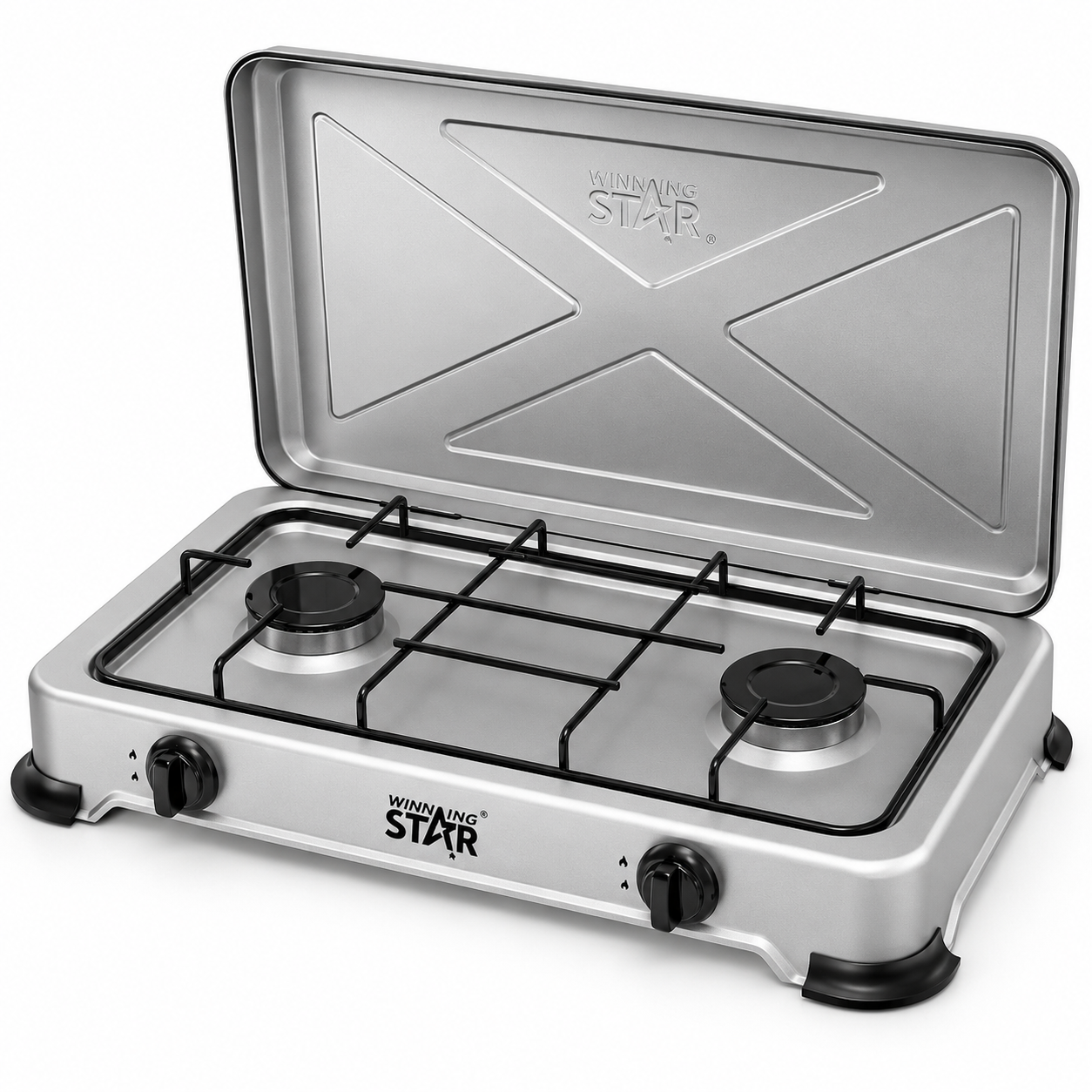 Cocina a Gas Winning Star ST-9659 Doble Hornalla Acero Inoxidable