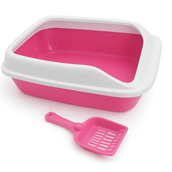 ARENERO SEMI CERRADO CON PALA SANITARIA ROSA