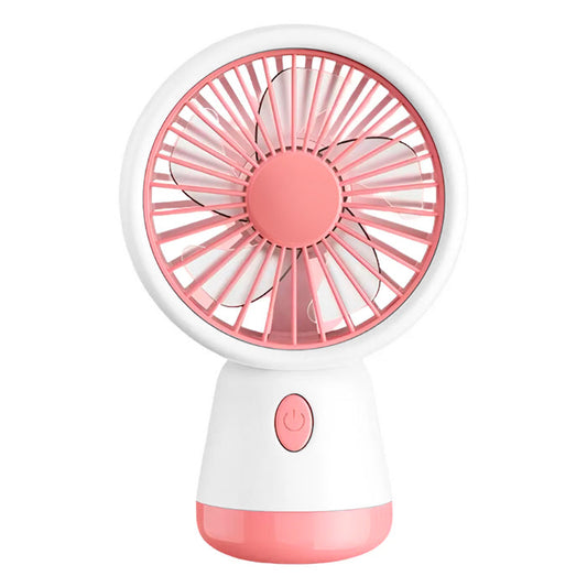 VENTILADOR DE MANO PORTÁTIL A BATERÍA RECARG. ROSA. 4"