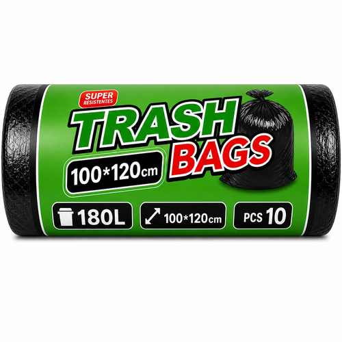 Bolsas de Basura W015 180L 100x120cm Pack 10 Unidades