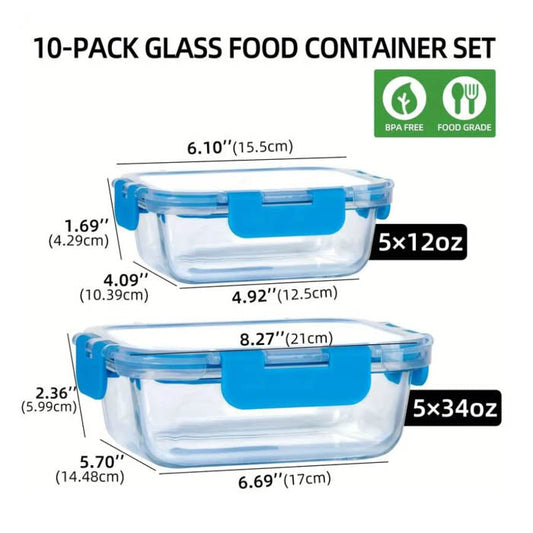 SET DE CONTENEDORES HERMETICOS 10PCS CRC-017 CROIX