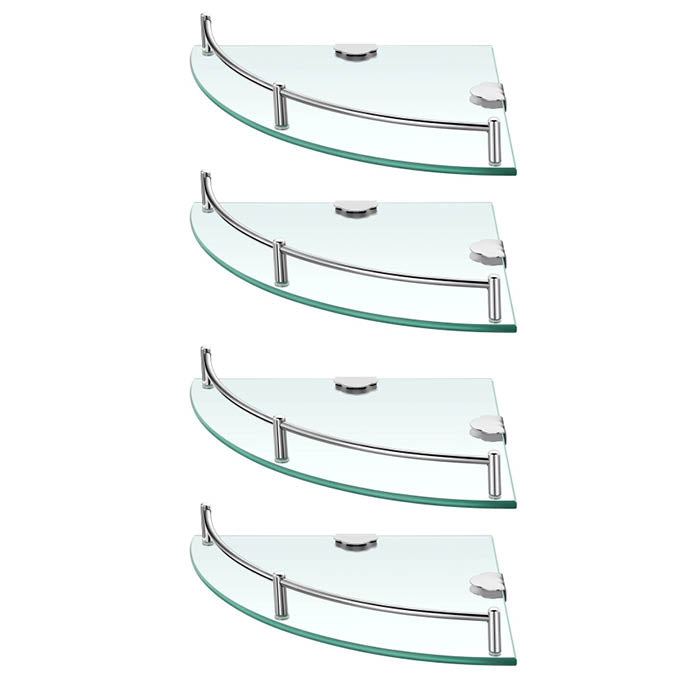 SET DE 4 ESTANTES ESQUINEROS DE VIDRIO DECOTEAM DBE-040