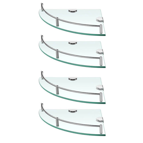 SET DE 4 ESTANTES ESQUINEROS DE VIDRIO DECOTEAM DBE-040