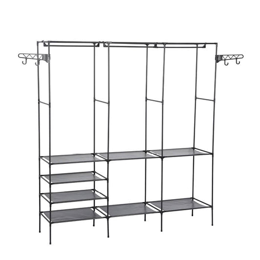 ROPERO ABIERTO METALICO CON PERCHERO DECOTEAM TRIPLE DDR-045 NEGRO