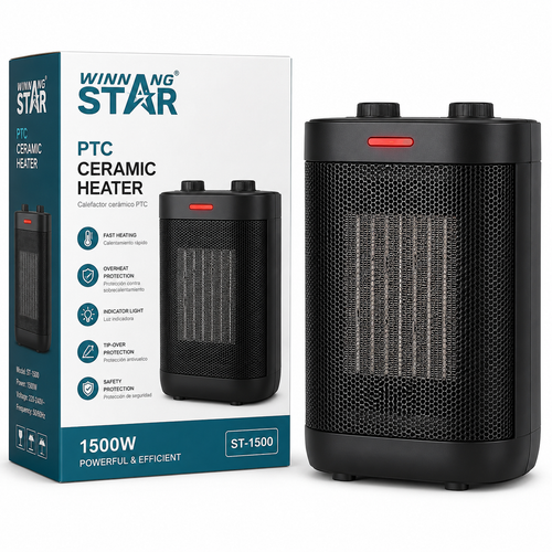 Estufa Eléctrica Winning Star ST-4087 1500W Negra