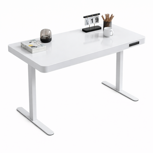 Mesa Gamer Motorizada A-MT502 Blanca con Vidrio Templado y USB