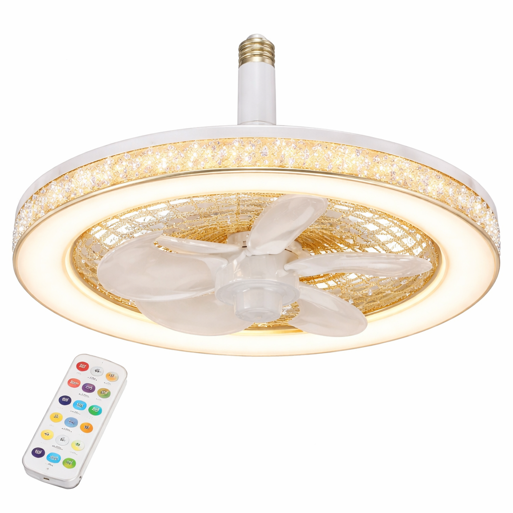 Ventilador con Luz LED A-F2704 30W Porta Foco 32cm