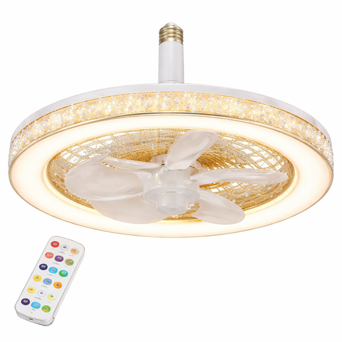 Ventilador con Luz LED A-F2704 30W Porta Foco 32cm
