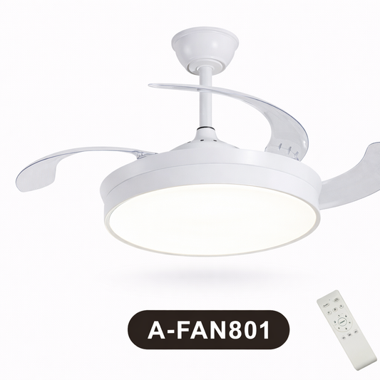Ventilador de Techo con Luminaria A-FAN801 66W Blanco