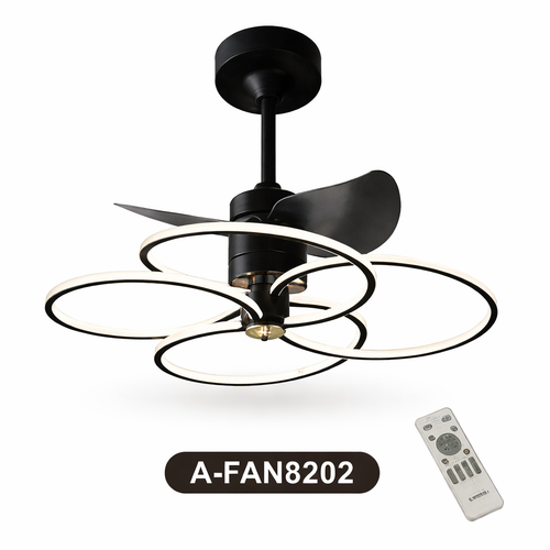 Ventilador de Techo con Luminaria A-FAN8202 63W Negro