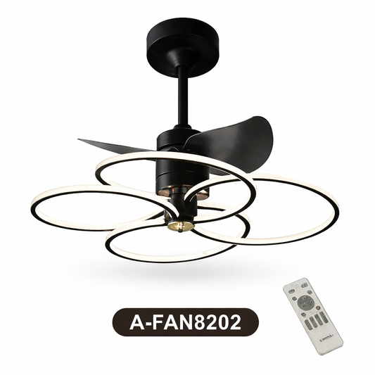 Ventilador de Techo con Luminaria A-FAN8202 63W Negro