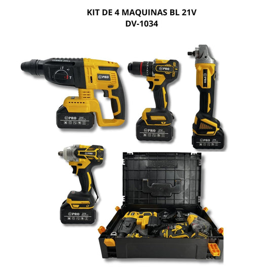 Kit de Herramientas Inalámbricas PRO DV-1034 21V Martillo Impacto Amoladora