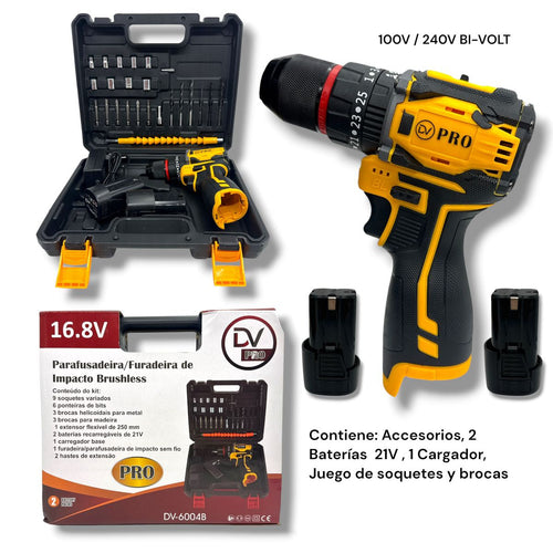 Taladro Atornillador de Impacto DV-PRO DV-6004B 16.8V Inalámbrico