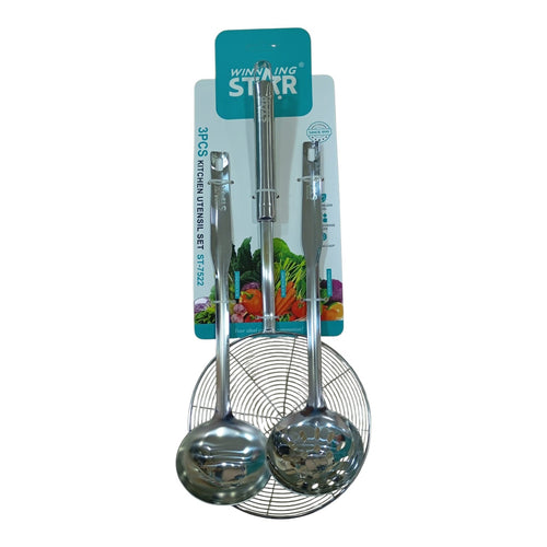 Juego de Utensilios de Acero Inoxidable ST-7522 3 Piezas Cocina