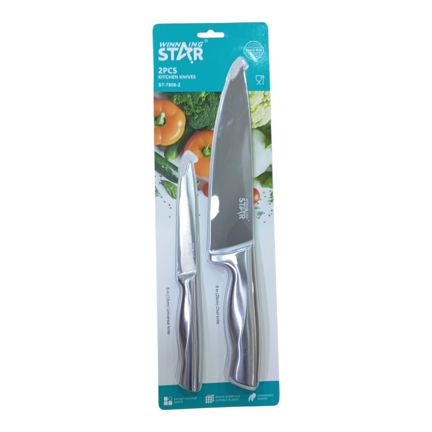 Juego de Cuchillos 2 Piezas ST-7806-2 Chef y Utilitario