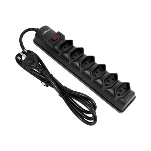 Prolongador eléctrico SATE A-R04 de 6 tomas tipo Brasil con protección