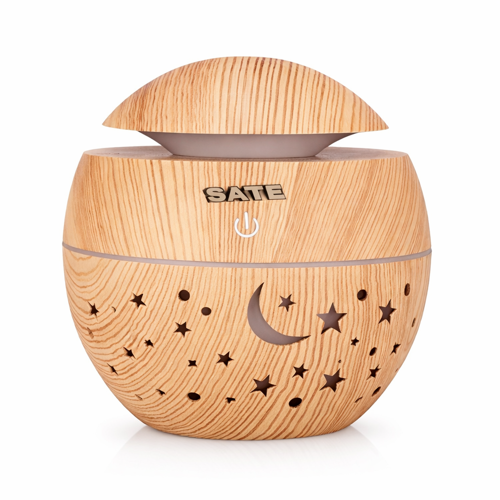 Humidificador Sate A-H6715 Difusor de Aroma 130ml Marrón Madera