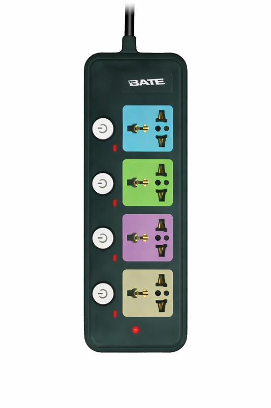 Prolongador Eléctrico SATE A-R342U 2m 4 Tomas Colores con USB 2500W