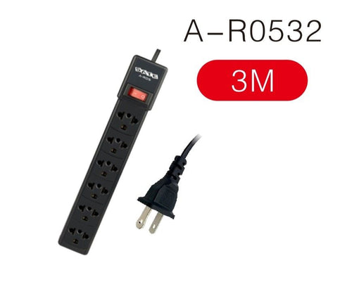 Prolongador eléctrico SATE A-R0532 de 6 tomas con interruptor y cable de 3 metros