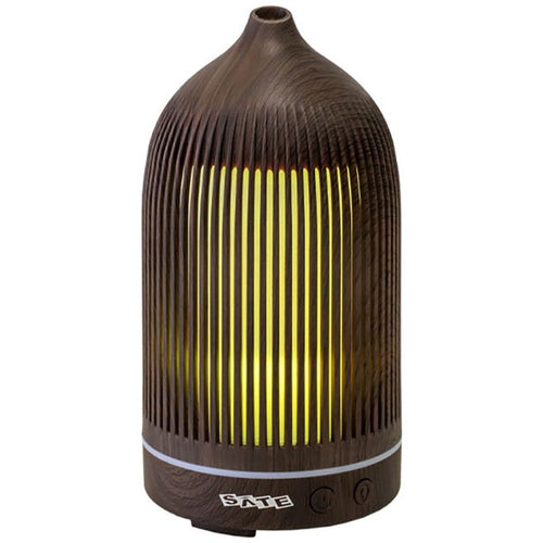 Humidificador de aroma ultrasónico A-H6809 200ml marrón con temporizador y luz cálida