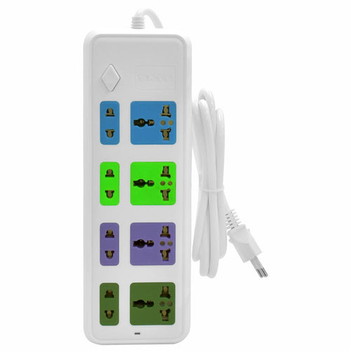 Prolongador eléctrico SATE A-R382W 2 metros 8 tomas de colores blanco 2500W