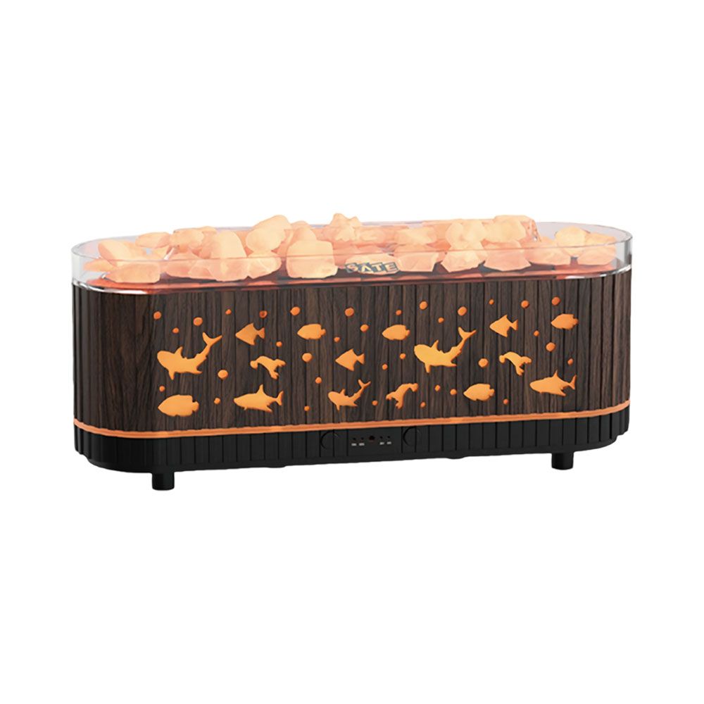 Humidificador A-H6708 ultrasónico 200ml con luz cálida y piedras decorativas