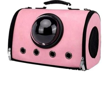 Mochila para mascotas sate A-MM1819 rosada de cuerina