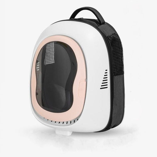 Mochila para mascotas sate A-MM1828 negro blanco y rosado