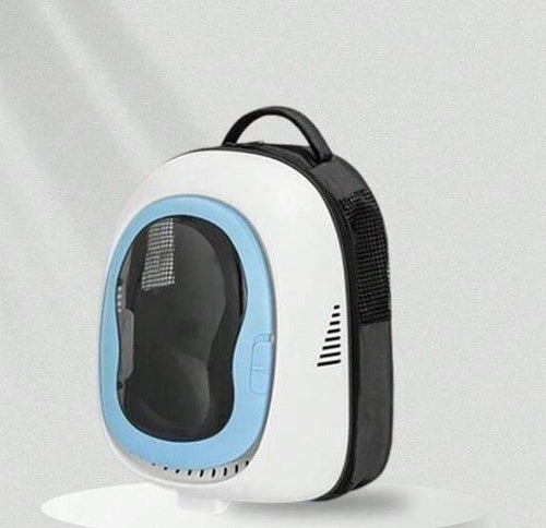 Mochila para mascotas sate A-MM1827 negro blanco y celeste