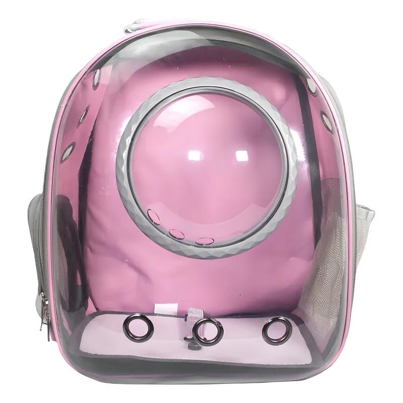 Mochila para mascotas sate A-MM1810 rosado y gris
