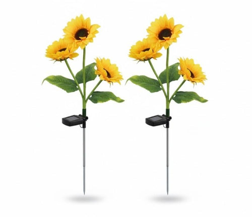 Estaca solar LED decorativa con girasoles para jardín