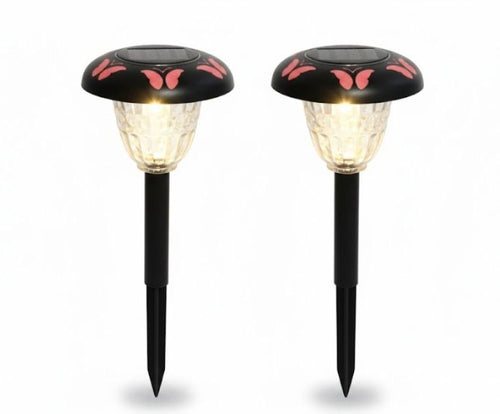 Estaca solar LED decorativa tipo arandela para jardín