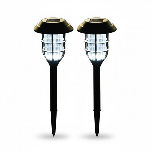 estaca solar LED decorativa tipo arandela para jardín