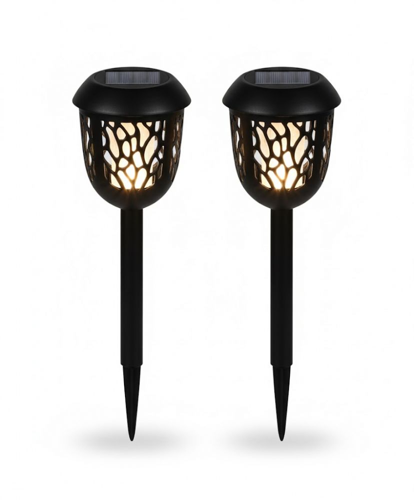 Estaca solar LED decorativa tipo antorcha para jardín