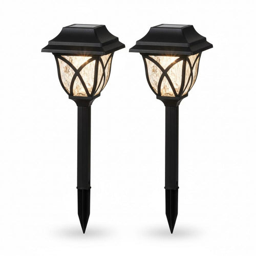 Estaca solar LED decorativa tipo antorcha para jardín