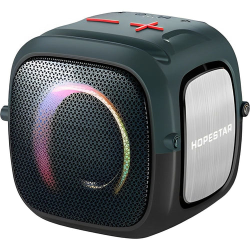 speaker bluetooth, parlante portátil, hopestar, mini party, parlante con luces, altavoz compacto