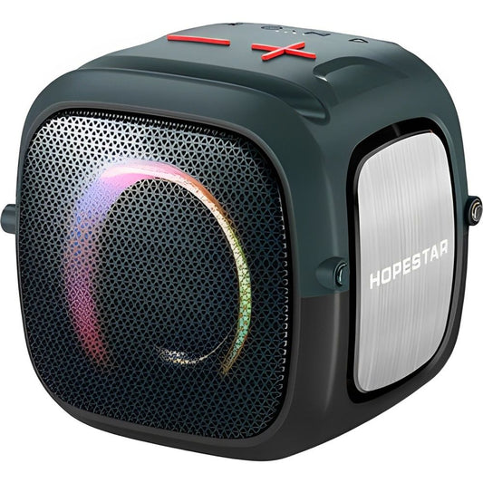 speaker bluetooth, parlante portátil, hopestar, mini party, parlante con luces, altavoz compacto